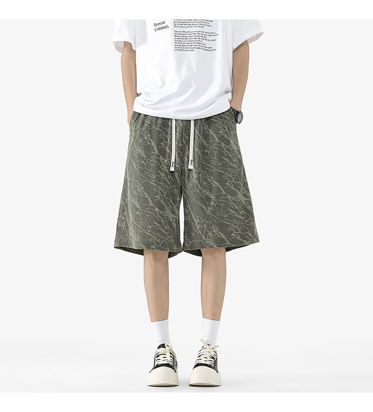 Men's Plus Size Casual Shorts Hong Kong Style Summer Thin Loose Straight Breathable Five Point Shorts Versatile Men's Clothing_viptrois.com