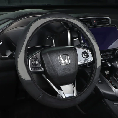 Steering wheel cover – Car steering wheel cover - gray-without-inner-ring-38cm