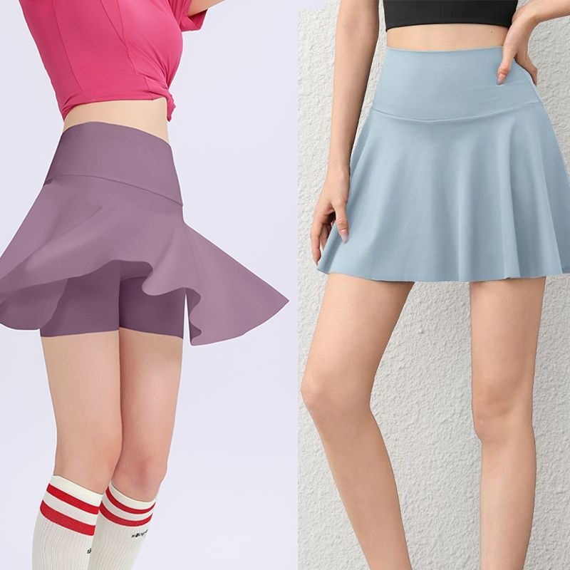Summer lightweight sports women's anti-exposure high-waisted slimming fitness running versatile casual short skirt wholesale source