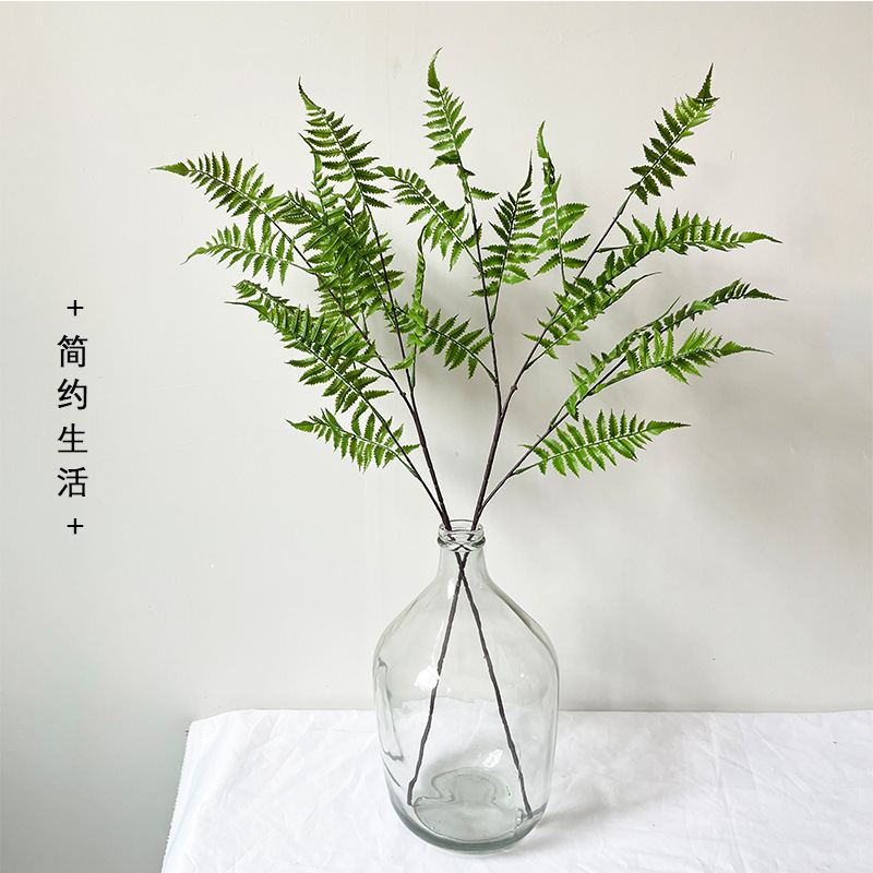 秒發人造植物綠化工程綠植裝飾塑料花高山羊齒葉春草三色植物