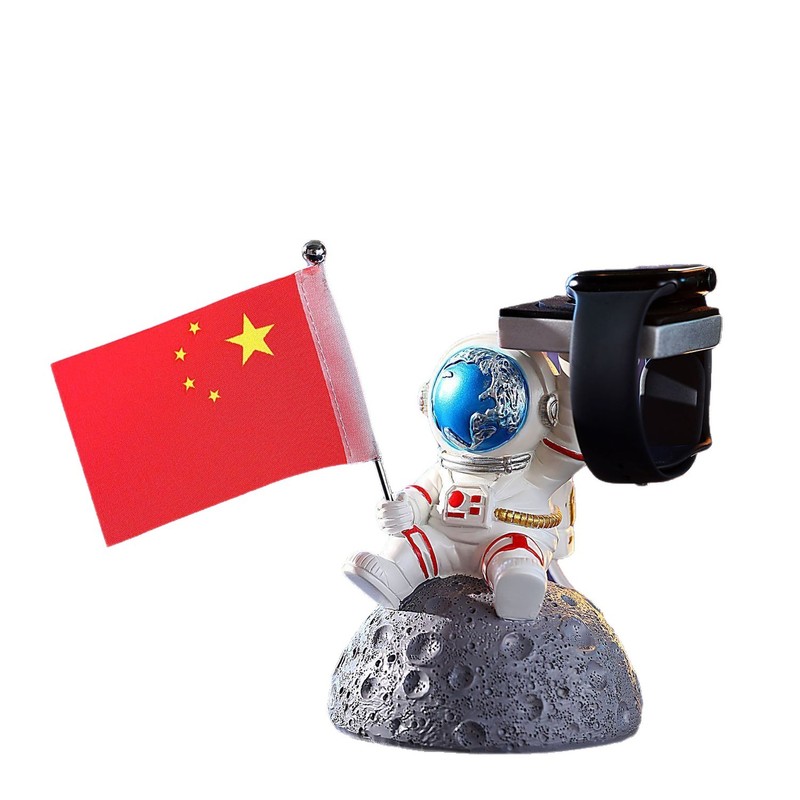创意太空人手表充电支架苹果华为爱国者宇航员收纳展示台磁吸架托|undefined