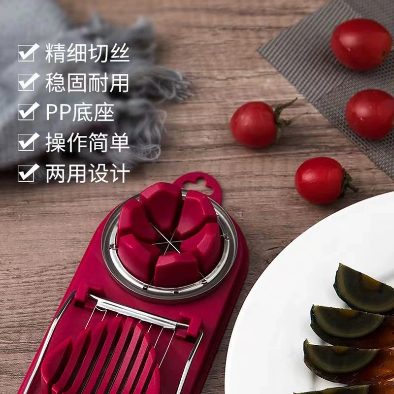 Нож для sliced eggs из нержавеющей стали, резак яйцеголовых лепестков, двойное использование, многофункциональный резак яиц
