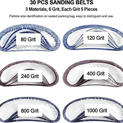 30件装 磨刀器更换砂带套件80/120/240/400/800/1000 粒