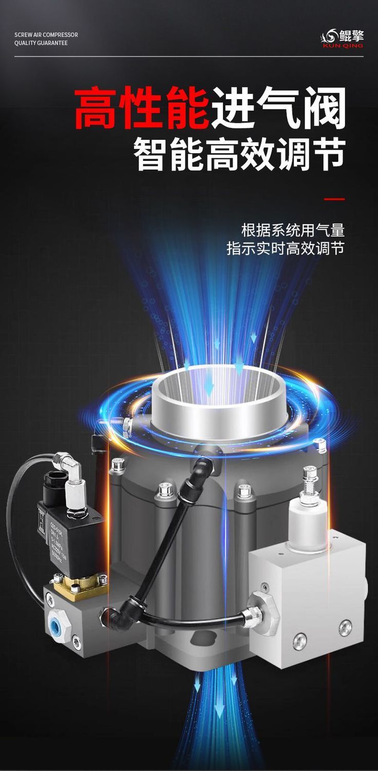 Kunqing Permanent Magnet Variable Frequency Air Compressor Screw-Type Screw Compressor 7.5/11Kw15Kw22Kw Air Compressor Air Pump
