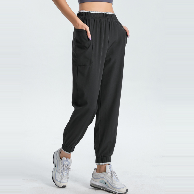 European and American Slimming Sports Pants Women's Loose Running Fitness Pants Quick-drying High Waist Yoga Pants Jogger Casual Pants