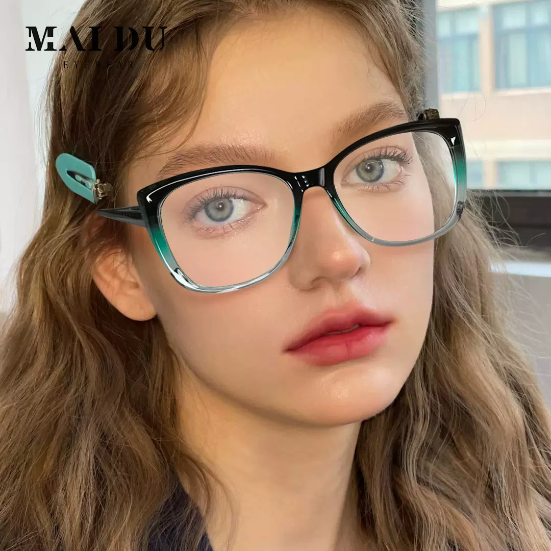 复古框架眼镜潮流欧美大框素颜舒适弹簧平光镜可配近视度数 A1011