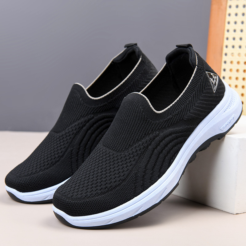 Shoes for Men 2025 Spring & Fall New Men's Casual Soft-Soled Wear-Resistant Flats Versatile One-Legged Shoes for Middle-Aged and Elderly Dads