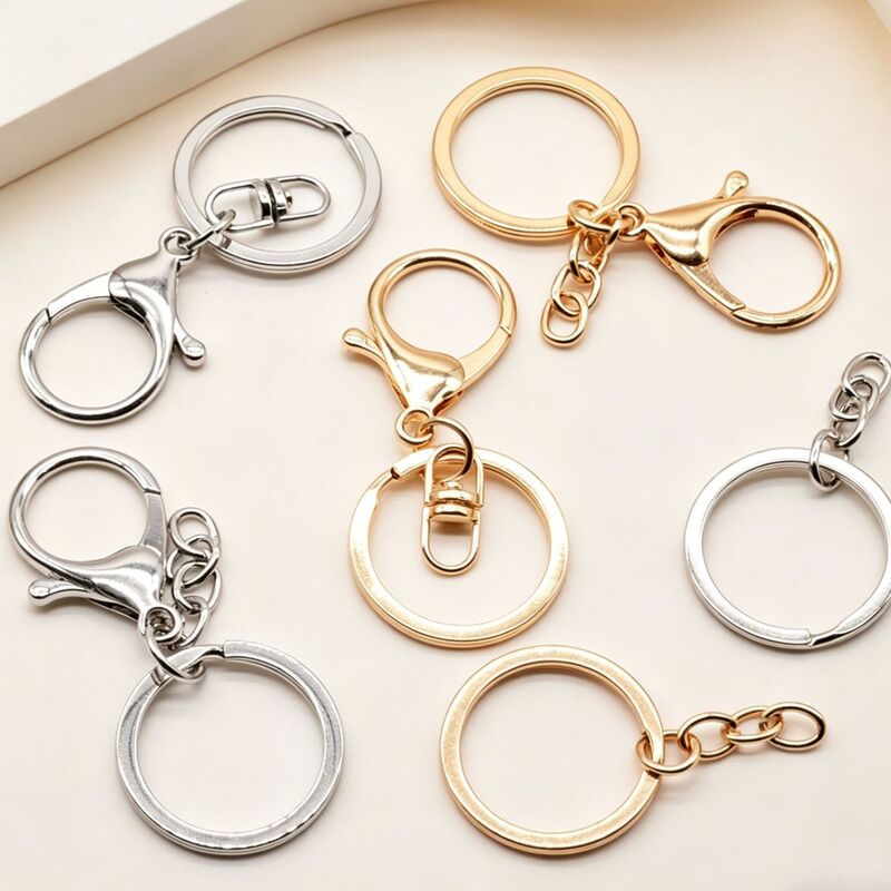 Round Dragon Three-Piece Set Keychain Four-Section Chain Lobster Clasp DIY Jewelry Accessories Handmade Bag Doll Pendant Hook