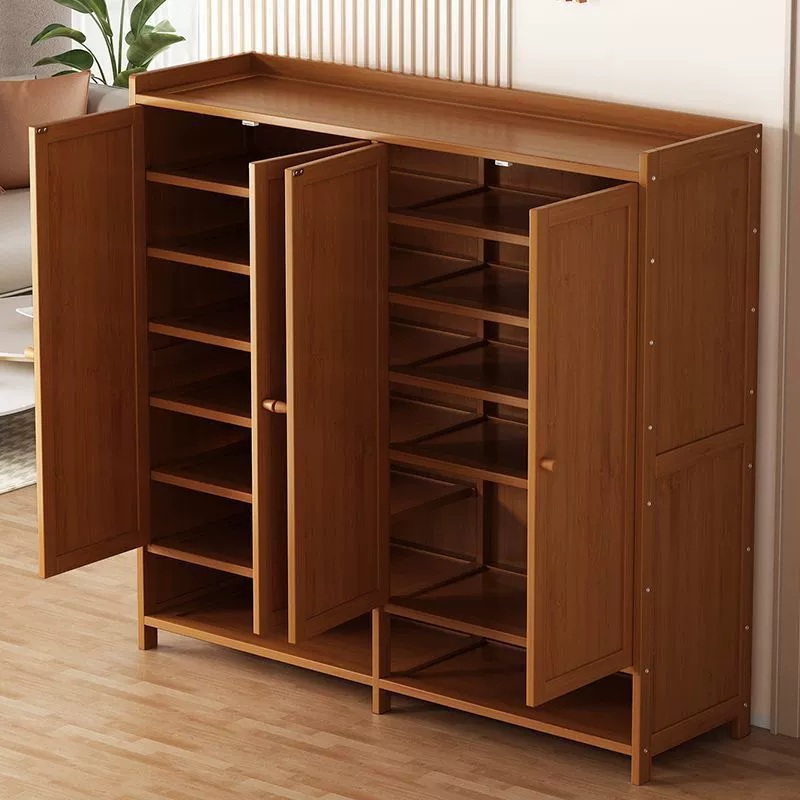 Входной шкаф для обуви для дома, в помещении, большой вместимости, для хранения вещей, многослойный бамбуковый пылезащитный шкаф для обуви за пределами коридора