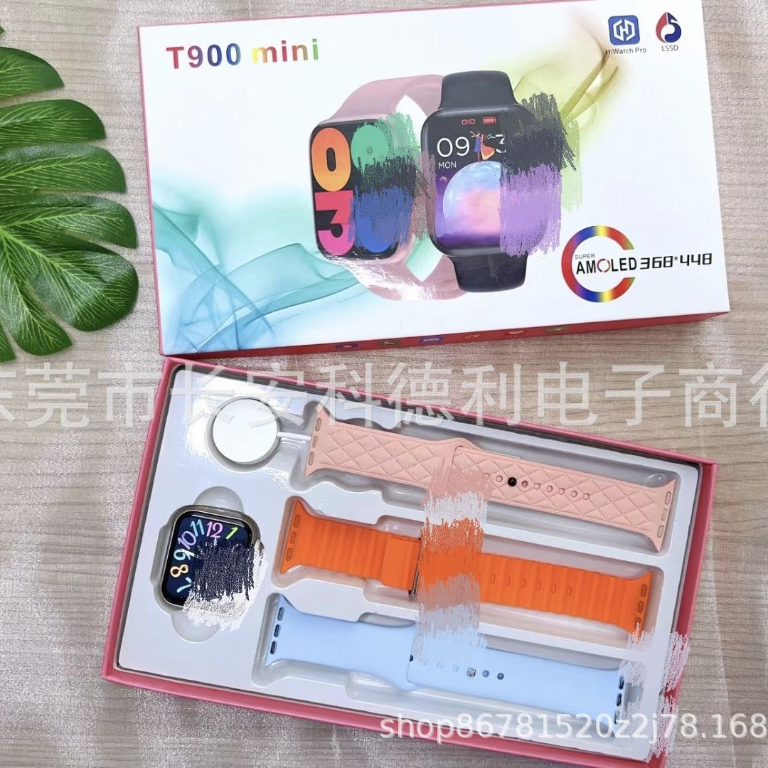 Cross-Border Popular T900Mini Smart Watch Tq9Mini Men's and Women's 3-in-1 Wireless Charging Smart Watch