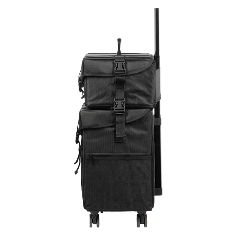 Maletín de maquillaje Oxford con ruedas para maquilladores, estuche de cosméticos de gran capacidad, portátil para viajes, con múltiples compartimentos.