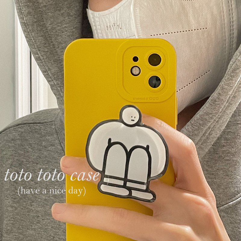 Korean-Style Self-Contained Cartoon Character Suitable for All Phone Cases, Airbag Wallet Stand, Lightweight, Non-Slip, Portable, Magnetic