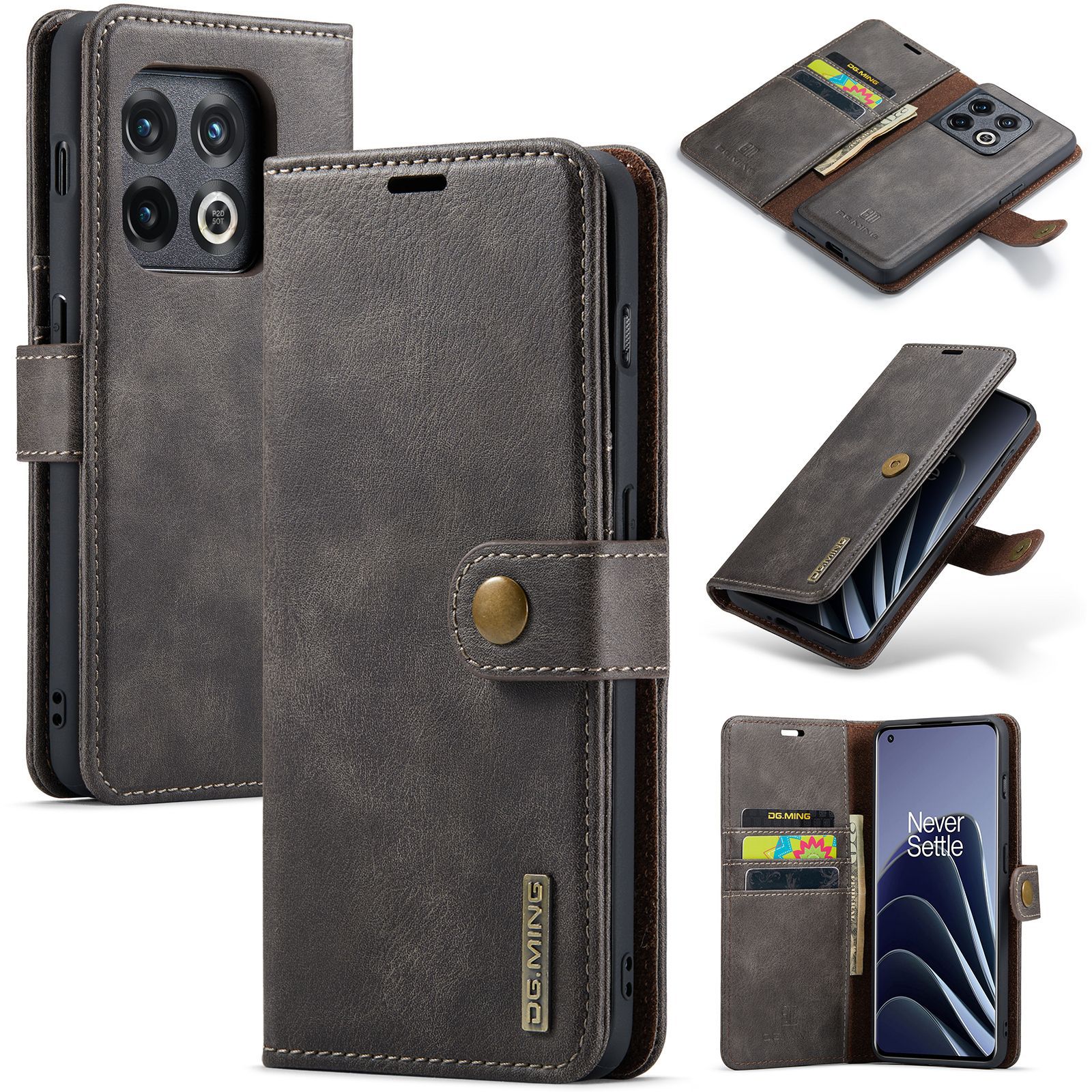 Adecuado para One Plus 1 + 10 Pro funda de cuero dividida magnética One Plus 9RT / Nord2 / N200 teléfono móvil dos en uno con billetera_voghion.com