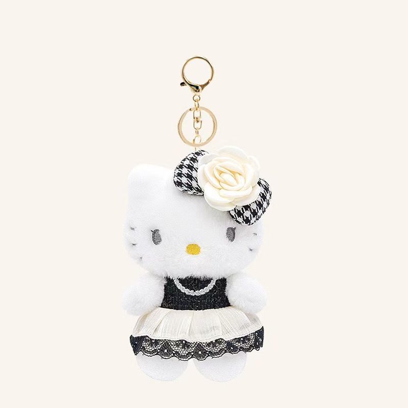 三丽鸥正版凯蒂猫公仔毛绒钥匙扣hellokitty挂件可爱书包娃娃KT猫|undefined