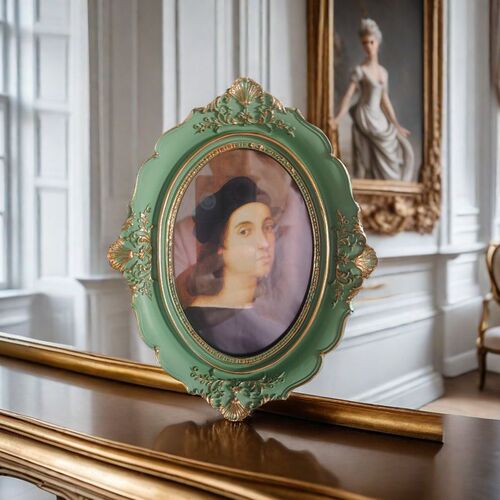 European light luxury oval frame decorative painting living room Monet oil painting abstract landscape entrance mural niche art hanging painting