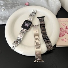 鳳尾蝶粉ドリル曲げ片ブレスレット金属バンド適用appleアップル腕時計iwatch98世代765SE