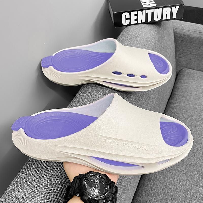 Zapatillas para hombres y mujeres con suela gruesa en verano para casa interior para parejas de baño para pisar excrementos zapatillas frías se pueden usar