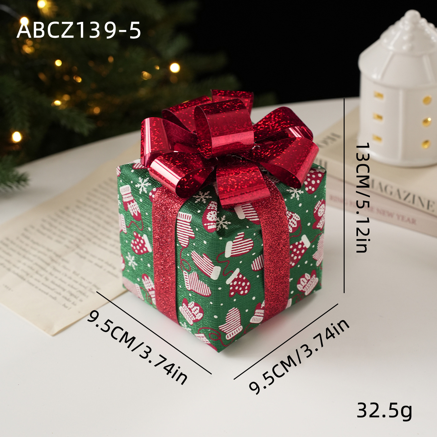 Caja de regalo verde modelo E grande