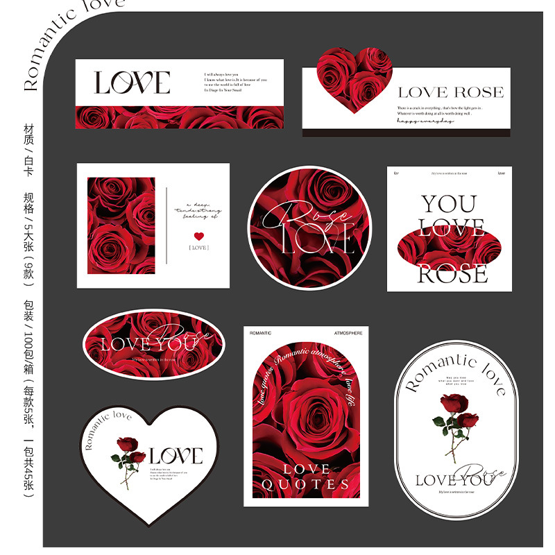 Tarjeta de rascar del día de San Valentín pegatinas al por mayor embalaje de flores tarjeta de felicitación ramo embalaje dorado amor tarjeta pequeña
