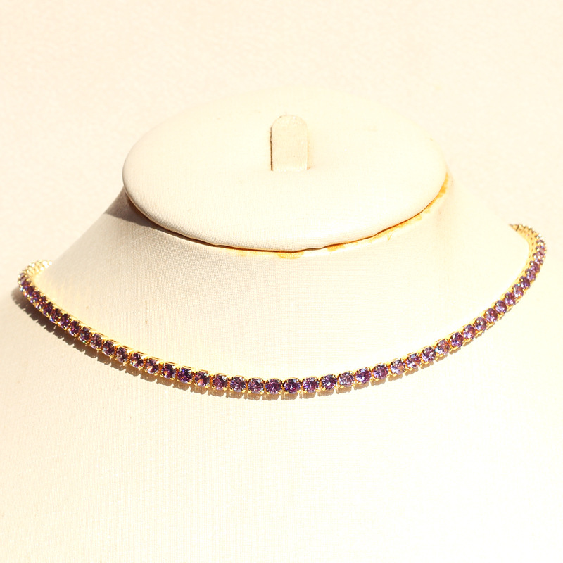 Daily Occasion Copper Material Colorful Square Copper Casual Hip-Hop Necklace