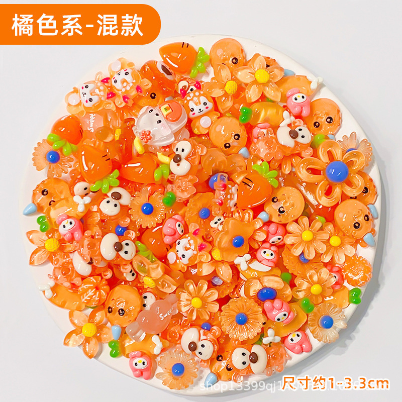 夏の新しい半透明の質感樹脂アクセサリー氷透明漫画カラーミックスクリーム接着剤 diy 生産材料|undefined
