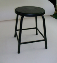 防静脚电圆凳子 防静电四脚加固圆凳 黑色塑料四个铁管450mm椅子