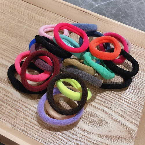 100 pieces high elastic seamless towel ring colorful hair ties candy color rubber band leather set hair rope wholesale