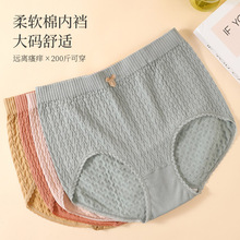 纯棉高腰收腹内裤女抑菌裆胖MM加大码200斤三角裤四季通用透气