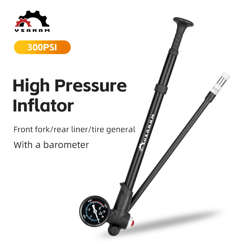 自行车打气筒前叉打气筒避震便携式充气筒高压手持式300psi打气筒