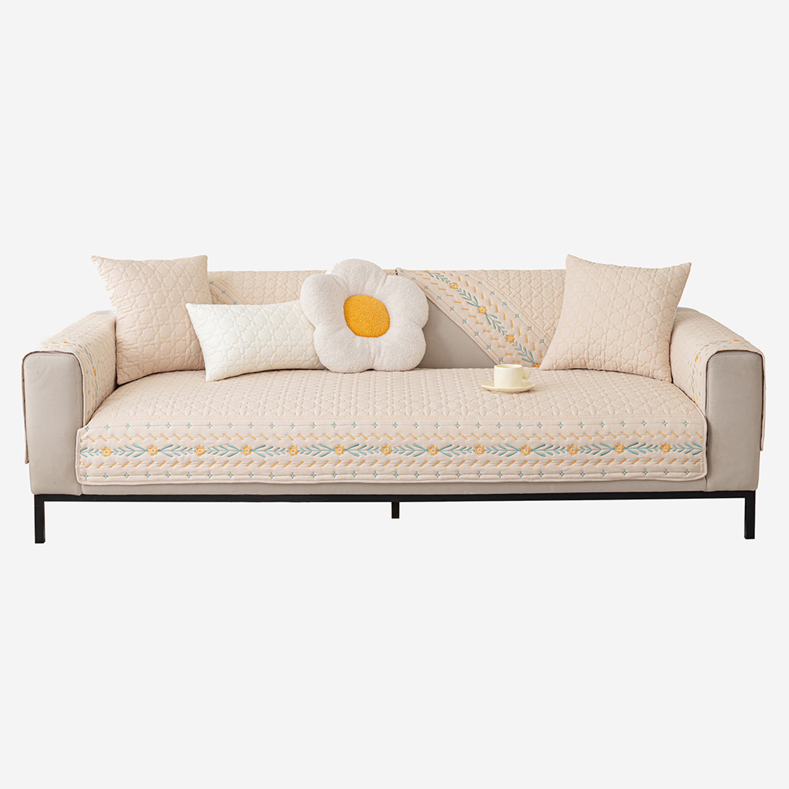 Four Seasons Universal Washable Cotton Sofa Cushion Pastoral Style Non-Slip Sofa Towel Back Towel Sofa Cover Cloth Sofa Cloth Sofa Cover Cushion