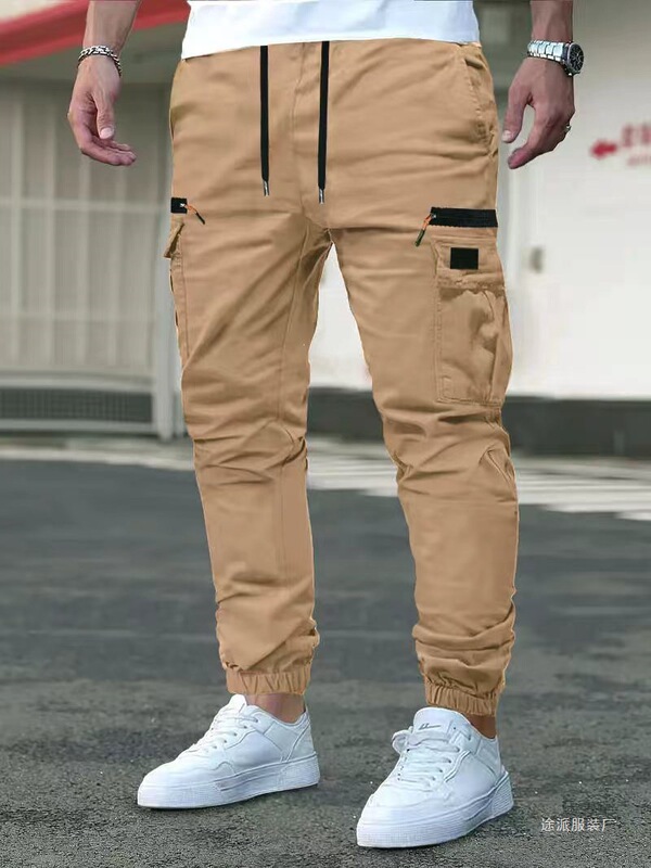 European and American Style Spring and Autumn All-Season Men's Casual Pants, Joggers, Outdoor Work Pants with Multiple Pockets