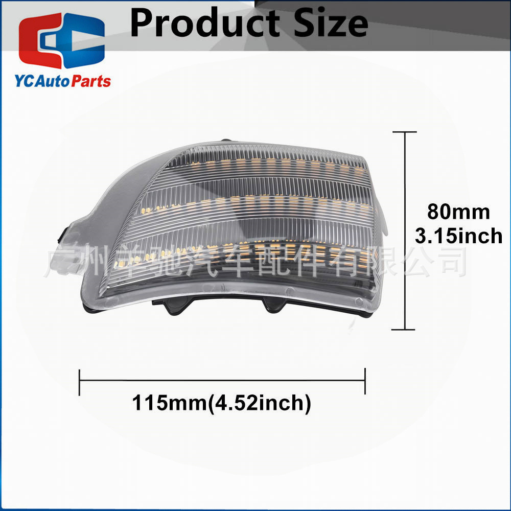 Aplicable a Volvo XC70 XC90 07-14 Luz del espejo retrovisor Lámpara de flujo dinámico LED Luz de dirección