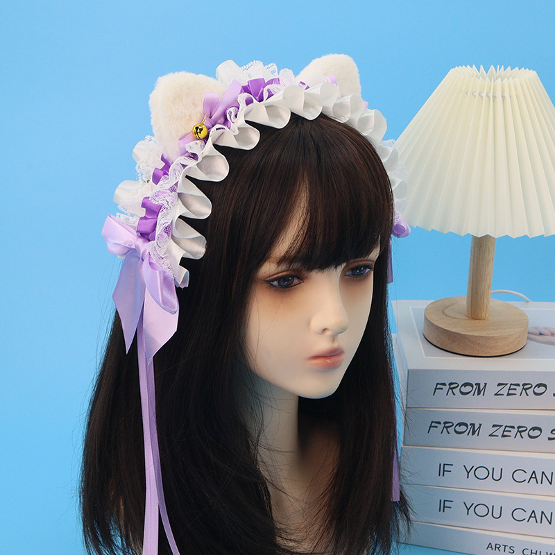 Cosplay de dibujos animados camarera adorable pulsera de encaje collar de ojos pegada de cabello cola zorro adornos de cabello show dress