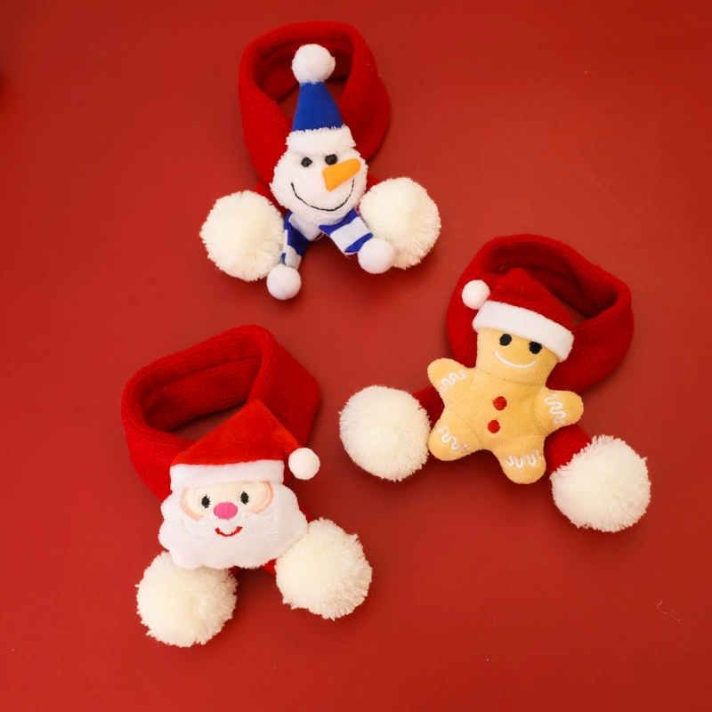 Домашние животные вязаный рождественский шарф шерстяной шарф нагрудник кошка собака милые товары для животных осенью и зимой теплые украшения