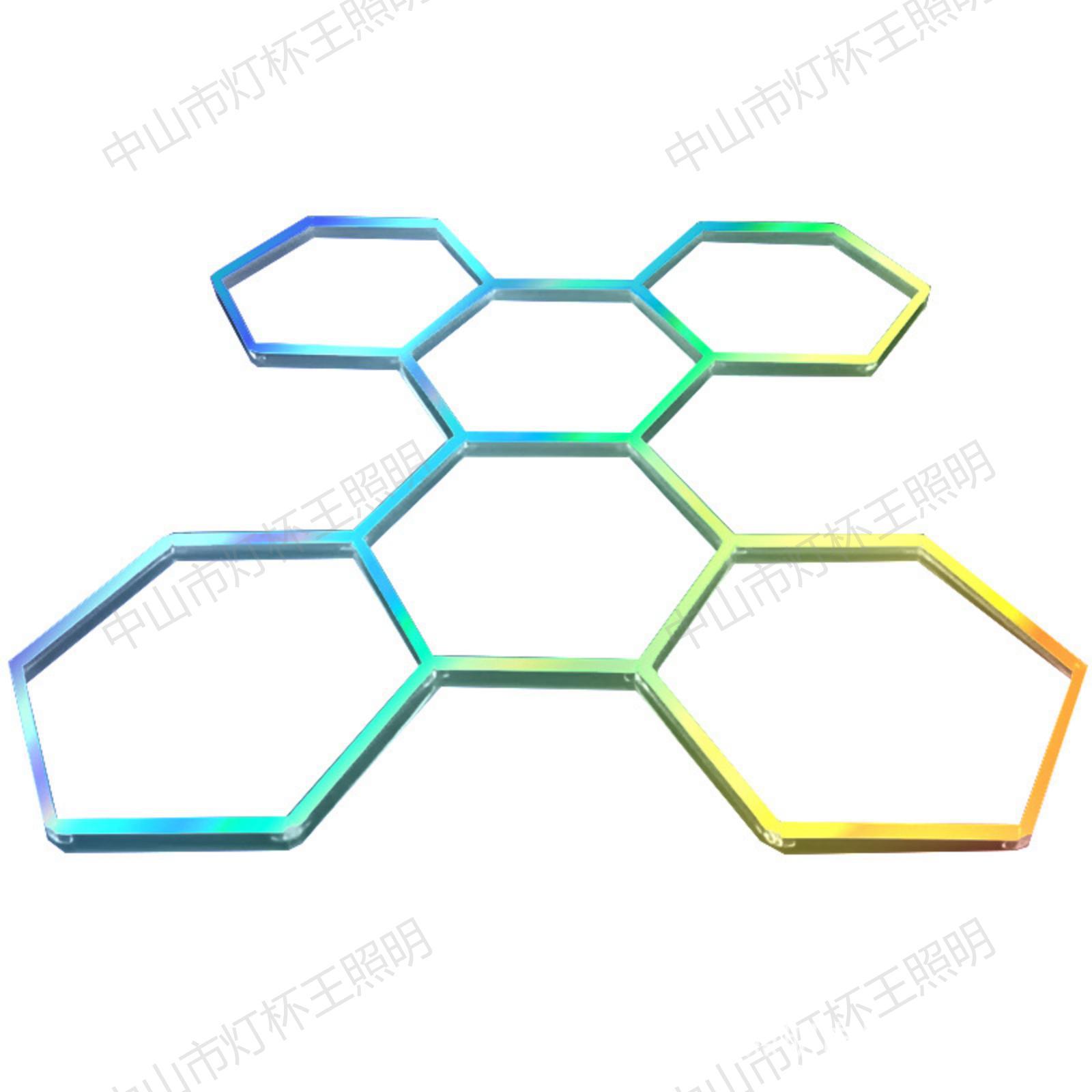 110V nueva lámpara de nido de abeja transfronteriza de presión ancha RGB lámpara de garaje barra de atmósfera LED colorida lámpara de estación de belleza de automóvil