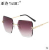 Trend fashionable metal sunglasses, two-color glasses, European style