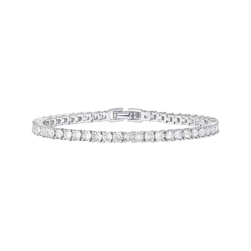 8g Weight Wholesale Jewelry Vacation Simple Style Solid Color Copper Zircon Inlay Bracelets Tennis Chain
