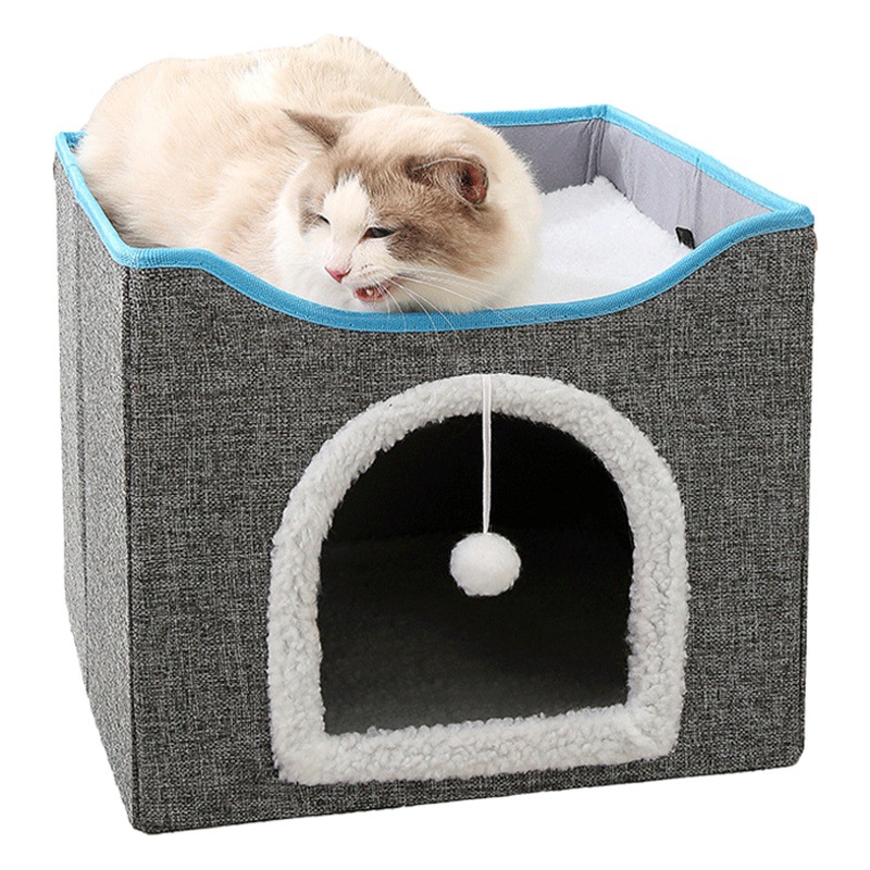 Gato de doble capa nido cuatro estaciones universal multi-gato familia verano casa-tipo cama casa Villa cerrado gato suministros para mascotas