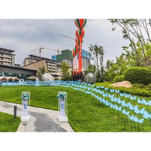 Creative Park Iron Art Garden Landscape Butterfly Ornament Outdoor Lawn Butterfly Decoration Set