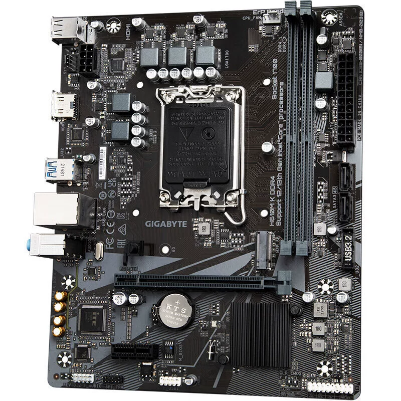 Материнская плата настольного компьютера Gigabyte H610M-H V3 DDR4 устойчива и подходит для процессоров 12/13 поколения, 1700 контактов