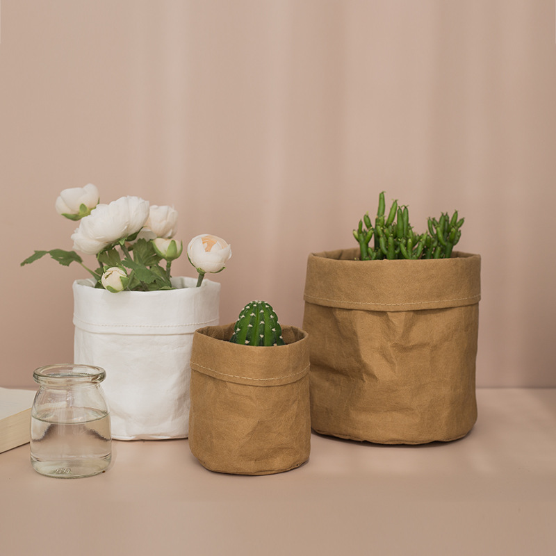 Buy quality Kraft Paper Flower Pot Cover Pen Holder Storage Basket