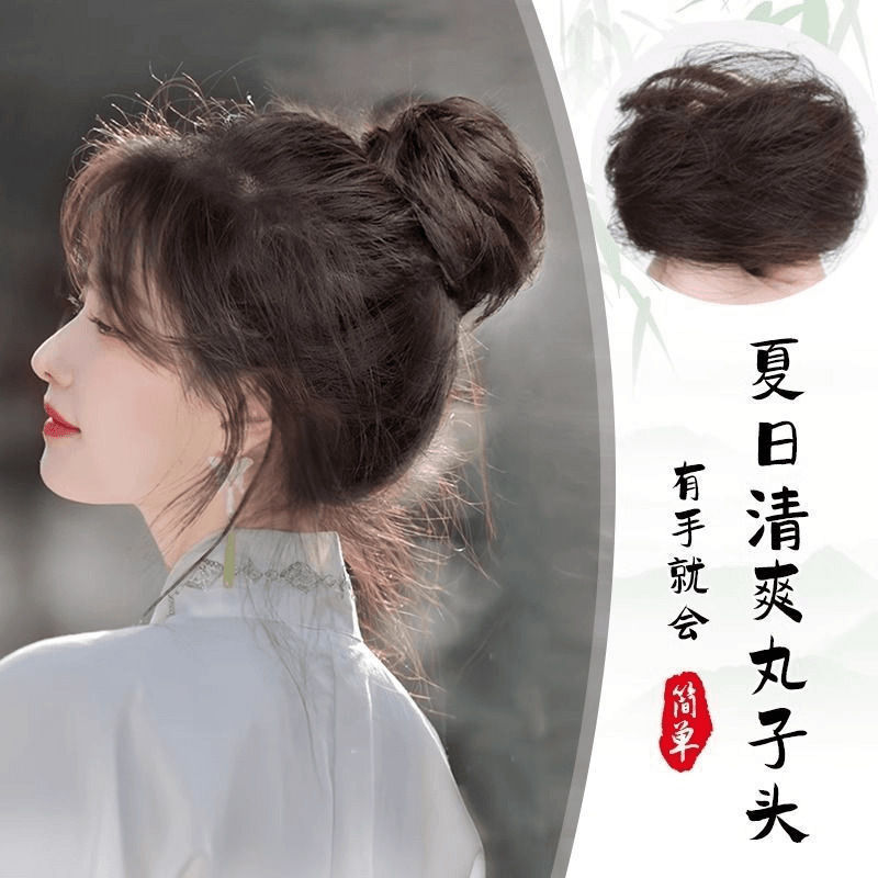Nuevo estilo chino estilo nacional bola cabeza de simulación de estilo antiguo anillo de cabello flojo brotes de flores naturales bola cabeza de cabello bolsa de peluca