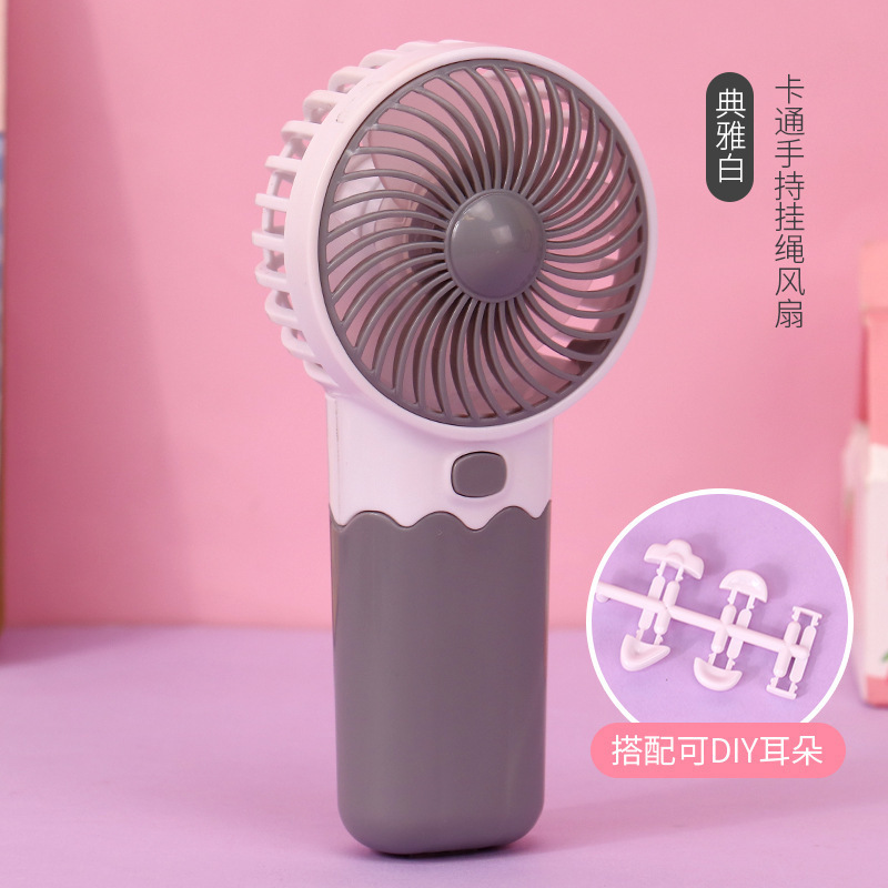 バッテリータイプポータブル大風力小型ファン漫画ミニ低騒音オフィス手持ち扇風機ファン|undefined