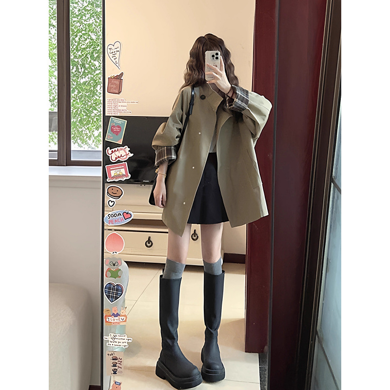 Wholesale [Cross-Border Factory Direct Sales + Original Workmanship 1:1 with Lining] Windbreaker Jacket for Women Autum New Korean Style