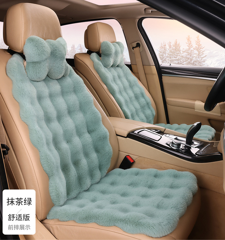 New winter car seat cushion thickened bubble plush warm light luxury encryption thickened non-slip plush seat cushion