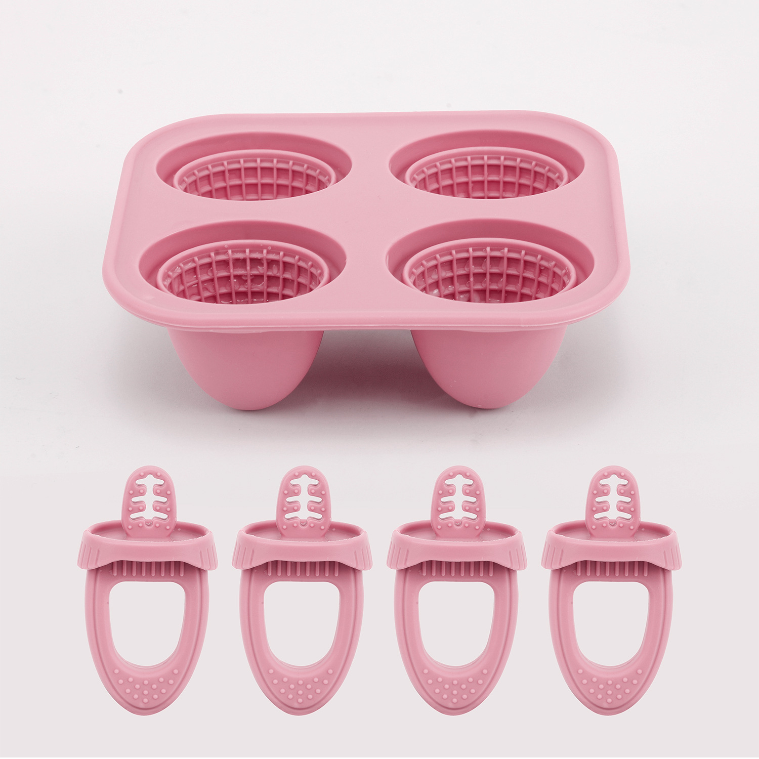 Molde de helado silicona de grado alimenticio hecha casera helados helados molinos de queso para bebés helados de dientes