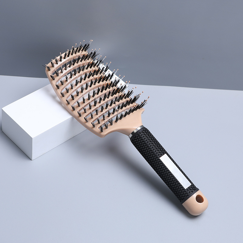 Peine curvo grande para mujer, peine de peluquería de dientes largos y anchos, peine de peinado de pelo rizado esponjoso, peine de masaje de costillas curvas de melena antiestática