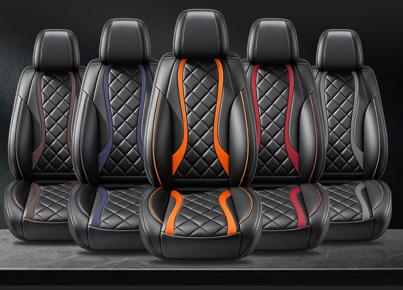 Direct from the manufacturer: All-season universal diamond-pattern playful style, wear-resistant universal five-seater car interior seat cushion and seat cover