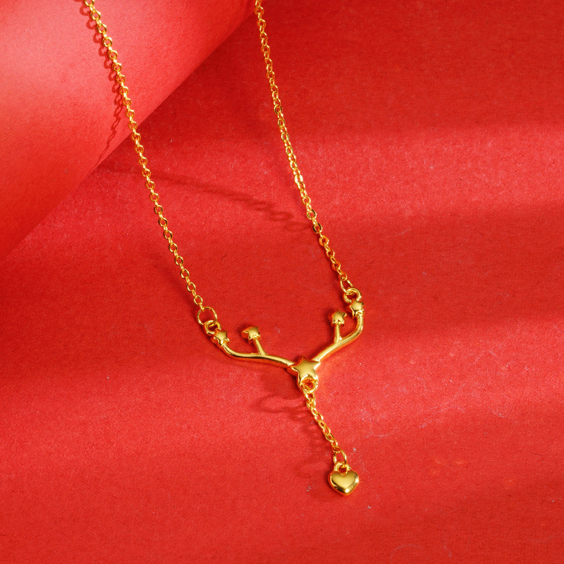 Nueva arena oro Yilu collar de seguridad borla amor corbata joyería antigua herencia aleación de cobre estilo popular todo fósforo