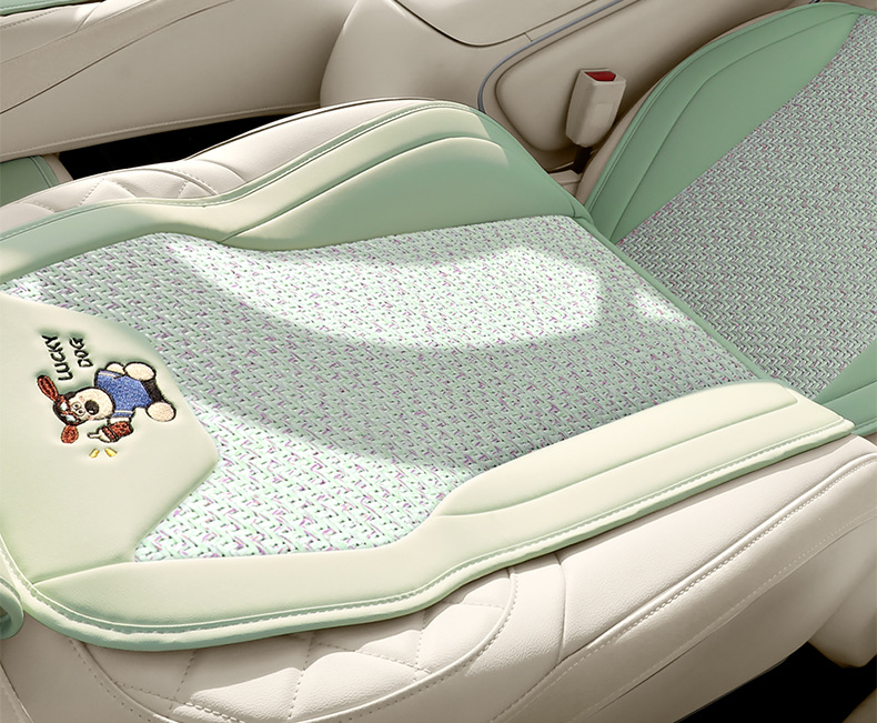 Cartoon car seat cushion half-cover summer car seat cushion breathable cool pad universal for all seasons long-sitting ice rattan